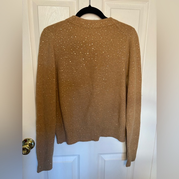 J.Crew Supersoft Sparkle V-Neck Cardigan – Size Medium | Camel - Picture 8 of 12